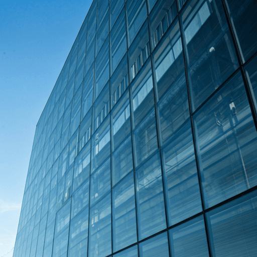 Abstract structural modern architecture with glass and steel